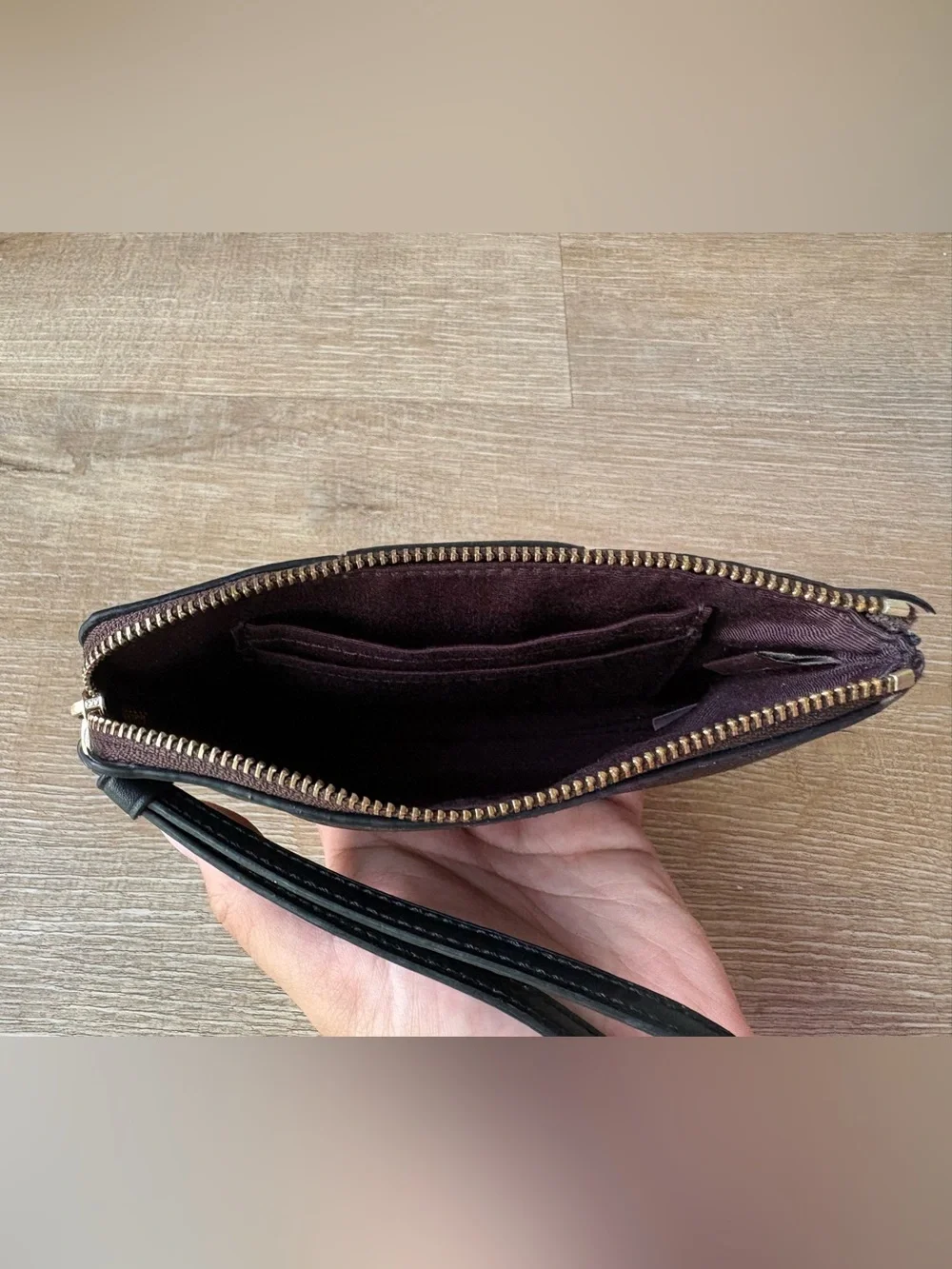Coach Corner Zip Wristlet in Signature Canvas